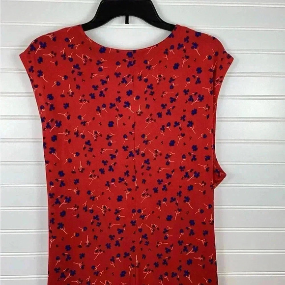 Banana Republic NWT Red and Blue Floral Faux Wrap Long size XL - Picture 6 of 8